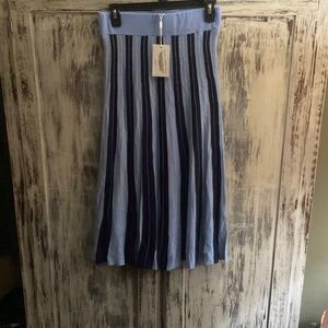 FOXIEDOX Anthropologie BLUE Stripe Nina Knit Skirt